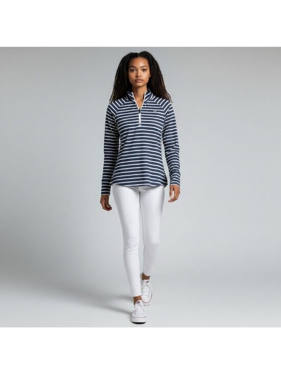Vineyard Vines Tops - Vineyard Vines Womens Performance 3/4 Zip Pullover Navy White Striped Size S